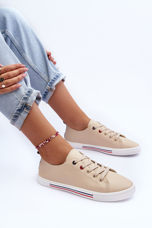 Жіноче шкіряне спортивне взуття бежеві Mossaia