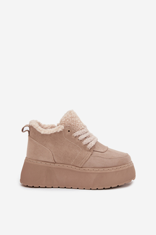 Жіночі Снігові Черевики На Платформі З Вовняною Овечкою Бежеві Luma