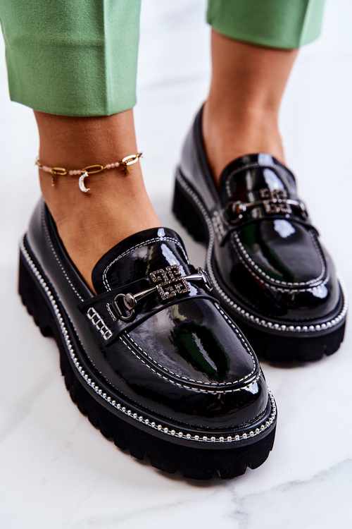 Лаковані туфлі з орнаментом Чорний Adison