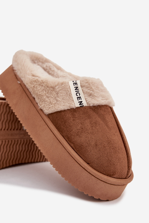 Жіночі тапочки з хутром Коричневі Parisse