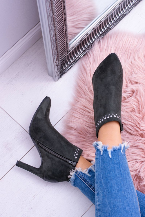 Жіночі оливкові черевики на шпильці Bemi