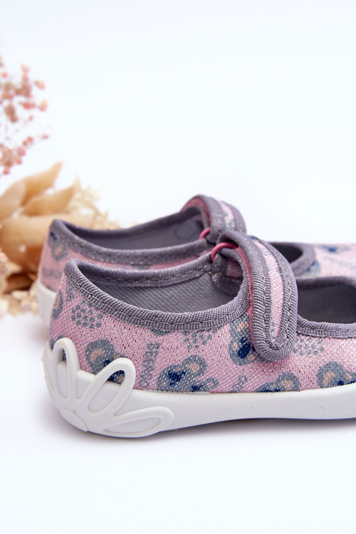 Дитячі балетки Ведмедики Befado 114X513 Рожево-Сірі