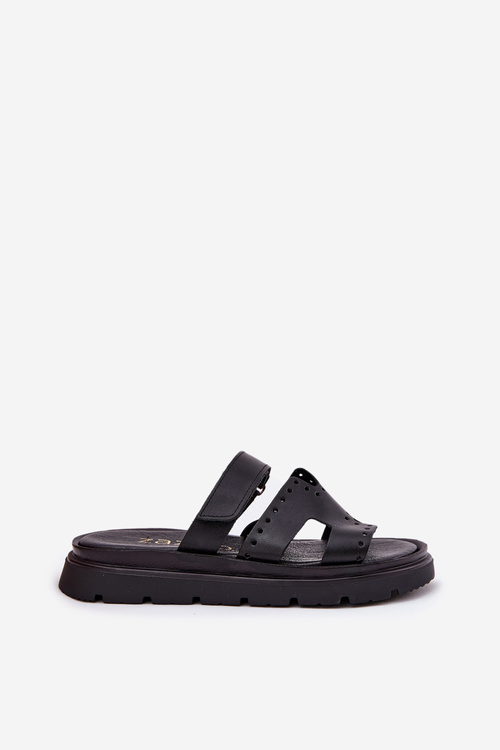 Жіночі Сандалі З Натуральної Шкіри На Платформі Zazoo 40440 Чорні