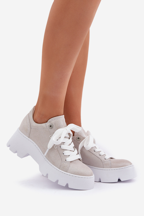 Кросівки Спортивне Взуття На Платформі CheBello 4632 Сріблясті