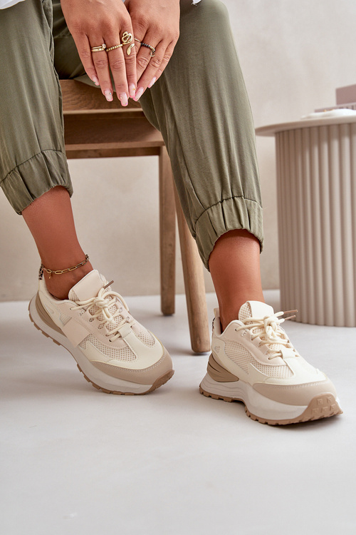 Жіночі кросівки на платформі бежеві Nevelaine