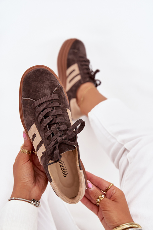 Жіночі Кросівки На Платформі З Природного Замші Шоколадні Eldira