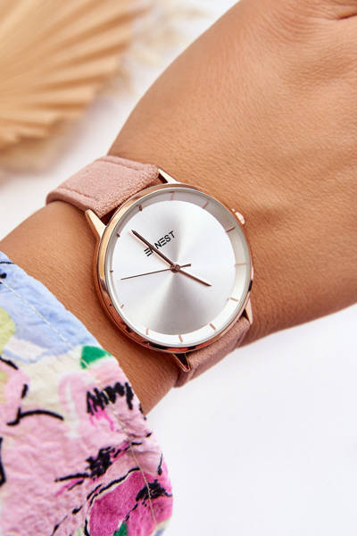 Шкіряний аналоговий годинник Ernest 94193 Pink