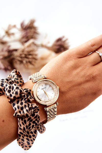 Жіночий годинник на браслеті з кубічним цирконієм ERNEST Gold