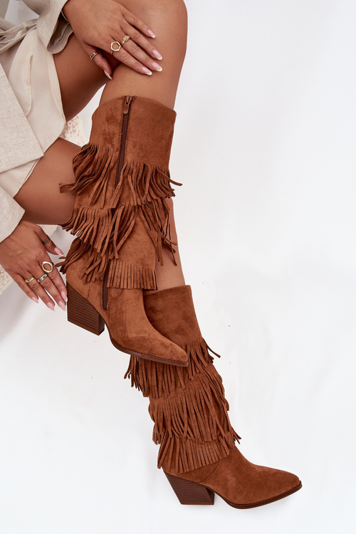 Ізольовані Ковбойські Черевики Для Жінок З Фенечками Camel Brivina