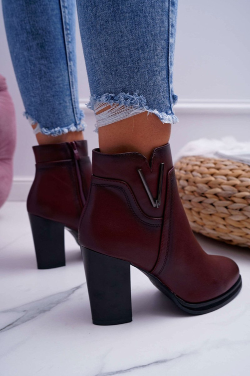 Жіночі чоботи на підборах Sergio Leone Maroon BT537