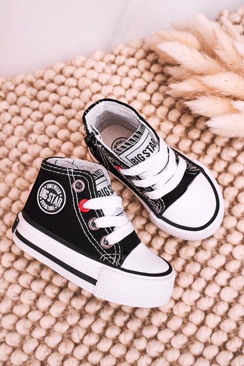 Високі дитячі кросівки на блискавці BIG STAR HH374188 Чорні