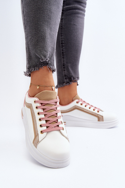 Жіночі кросівки з бежевою парчою Elnami