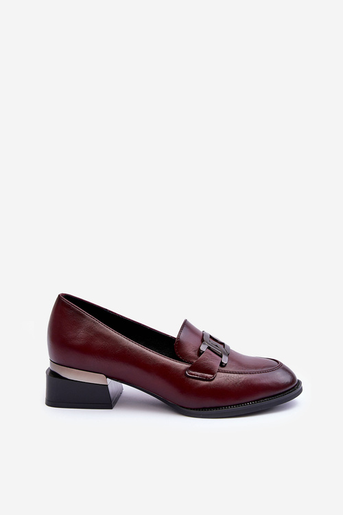 Замшеві мокасини Туфлі на підборах Бордові Sakina