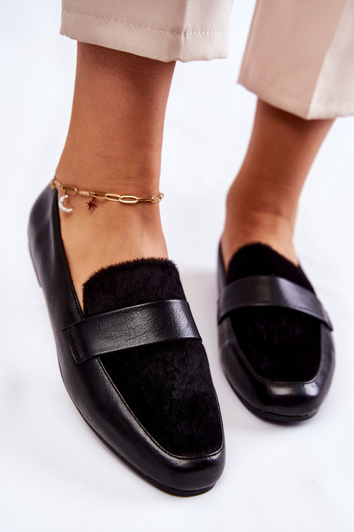 Жіночі шкіряні лофери La.Fi 210018B-PUF Чорні