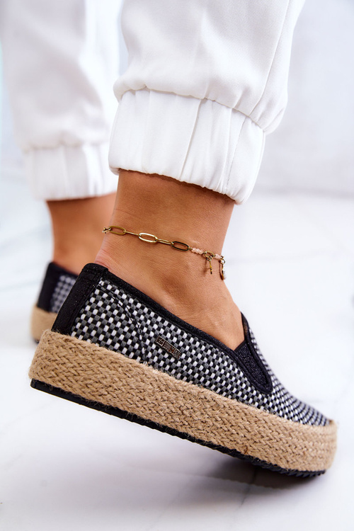 Жіночі плетені кросівки сліпони Big Star JJ274395 чорні