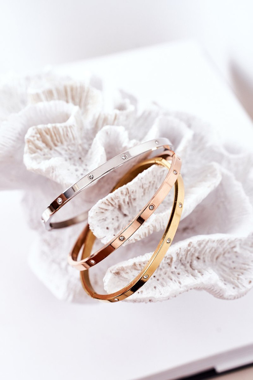 Сталевий браслет зі сріблом з кубічного цирконію