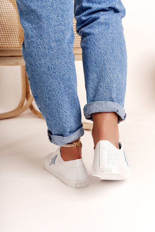 Жіночі шкіряні кросівки із зіркою BIG STAR DD274692 Біло-Сині