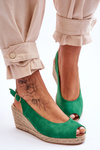 Замшеві босоніжки на танкетці Green Elsie 