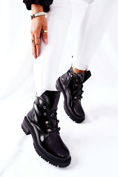 Черевики лаковані розминка Sergio Leone Black TR744