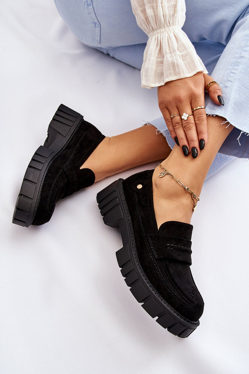 Жіночі замшеві туфлі чорні Fiorell