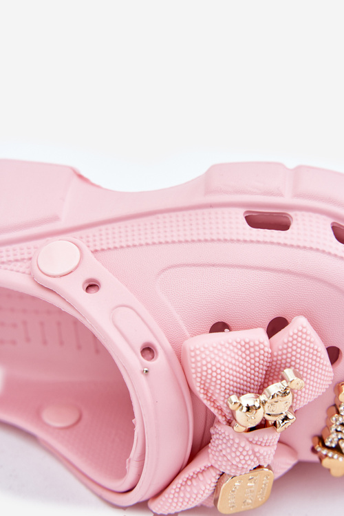 Дитячі Тапочки Для Дівчаток З Піни З Бантом І Декораціями Рожеві Selvana