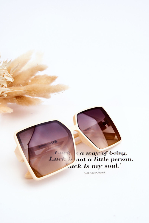 Квадратні сонцезахисні окуляри M2376 Бежеві