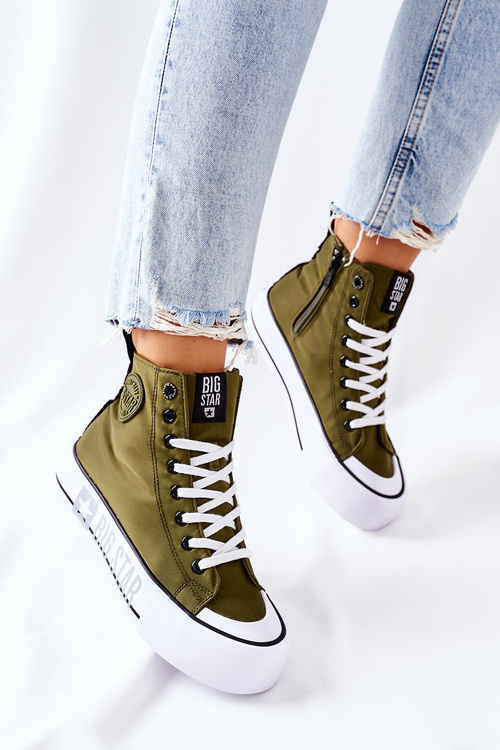 Високі кросівки на платформі Big Star II274018 Хакі