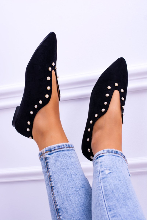 Lu Boo Чорні напівчеревики з вирізами Corals Merseo