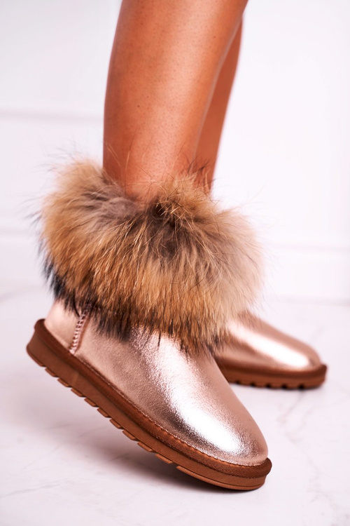 Жіночі шкіряні зимові черевики Шкіряні з екохутром Шампань Алекса