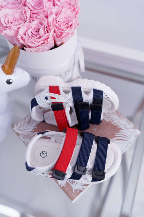 Дитячі босоніжки на липучці для дівчинки і хлопчика білі Фіма