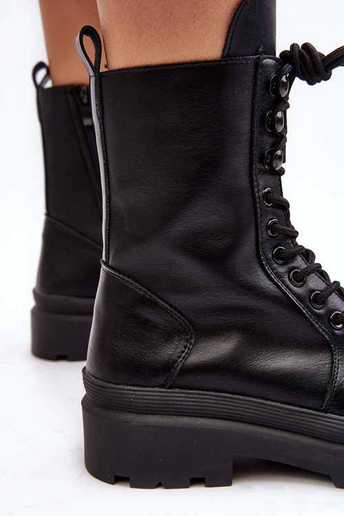 Жіночі робочі черевики екошкіра чорні Irande