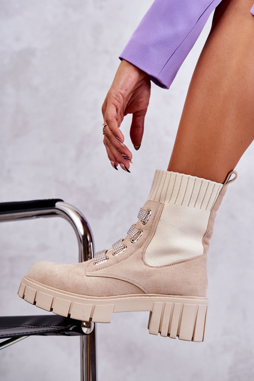 Замшеві слипони Чоботи бежеві Hope