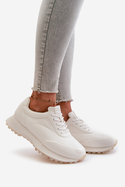 Жіночі кросівки Спортивне взуття з еко шкіри Big Star OO274023 Hi-Poly System Білий