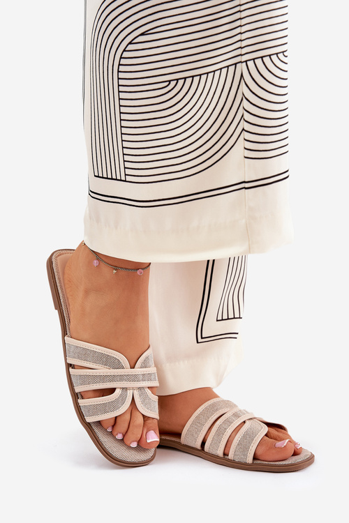 Класичні Жіночі Плоскі Сандалі Бежеві Scazze