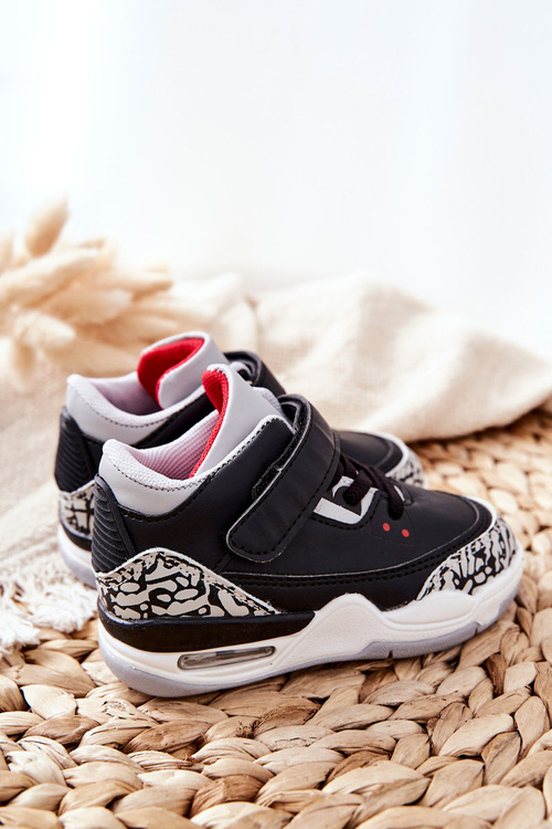 Дитяче спортивне взуття чорно-червоний льон