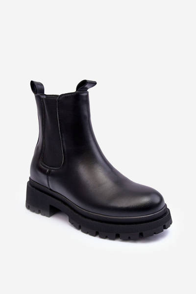 Шкіряні черевики Chelsea On Zip Black Pitrese