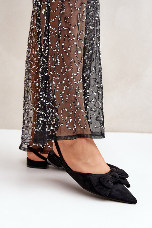 Балетки З Загостреними Носами І Бантом Чорні Lotiara