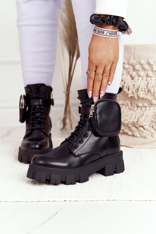 Чоботи жіночі на платформі з портмоне Чорна субота