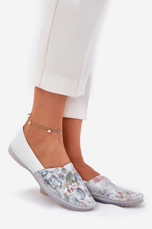 Шкіряні Балерини З Візерунком Maciejka T1930-38 Білі