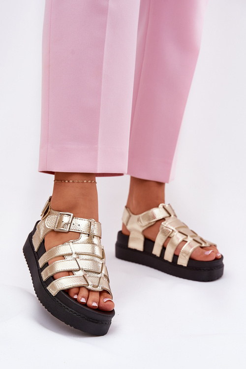 Жіночі Сандалі На Платформі З Пряжками Золоті Atarafas