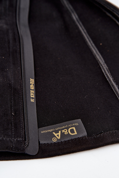 Жіночі чоботи на каблуці з декоративним бантом D&A JC52-828 Чорні