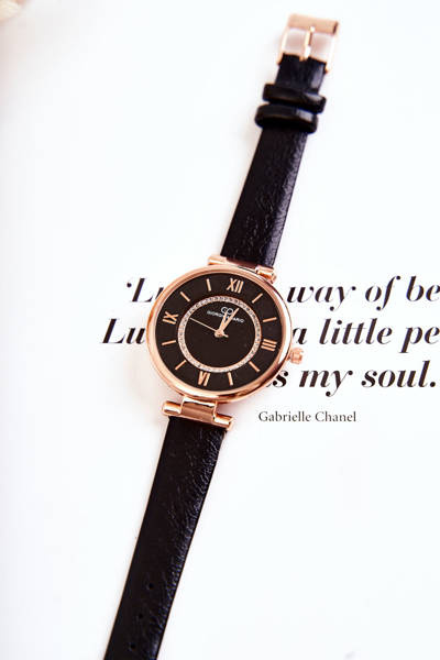 Жіночий годинник з цирконами Giorgio & Dario Black