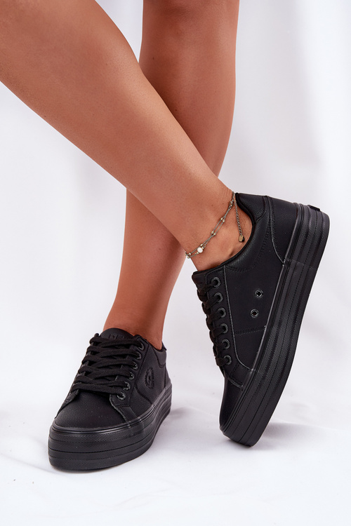 Еко Шкіряні Кросівки Жіночі На Платформі Big Star RR274299 Чорні