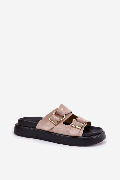 Жіночі Замшеві Сандалі З Декоративними Пряжками Big Star RR274659 Світло-рожеві