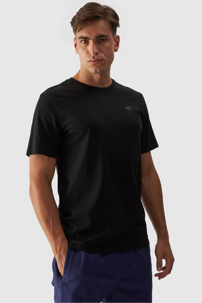 Жіноча гладка футболка з логотипом чорна 4F 4FWMM00TTSHF1845-20S