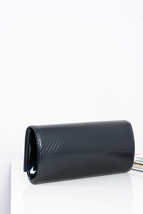 Жіночий темно-синій лакований клатч