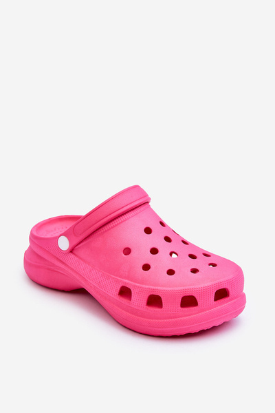 Поролонові босоніжки Crocs на масивній підошві Темно-рожеві Katniss