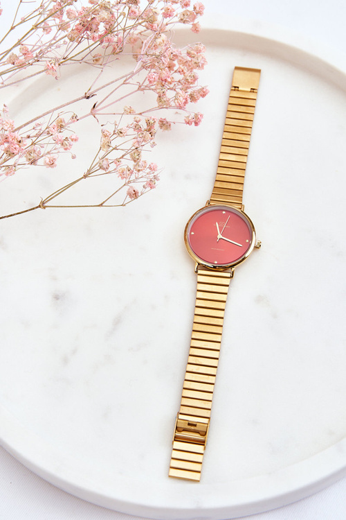 Жіночий водонепроникний годинник на браслеті Giorgio&Dario Golden-Red