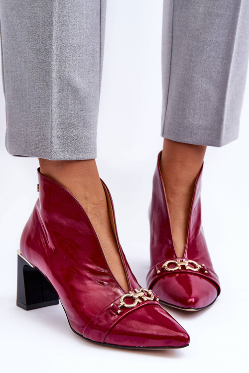 Чоботи шкіряні на підборах Maciejka 05262-15 Фуксія