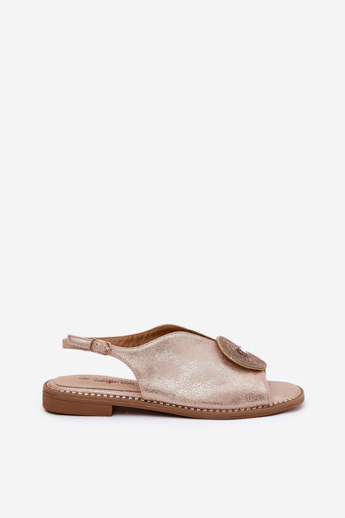 Сяючі Жіночі Сандалі З Декоративним Елементом S.Barski KV51-012 Рожеве Золото